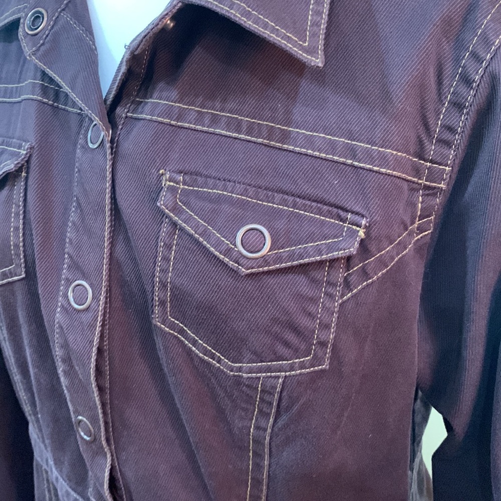 CAbi , Large, chocolate brown snap front jacket - Picture 2 of 10